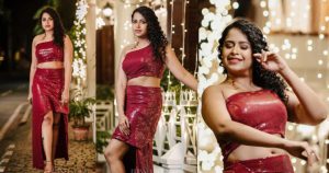 Sadhika Venugopal Red Dress Glamour Photoshoot Pics