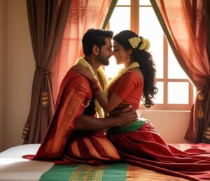 Got it! Let’s bring Viju Mohan and Dhiya Nair to life with a steamy and playfully seductive storytelling style. Get ready for the sparks to fly! 🔥